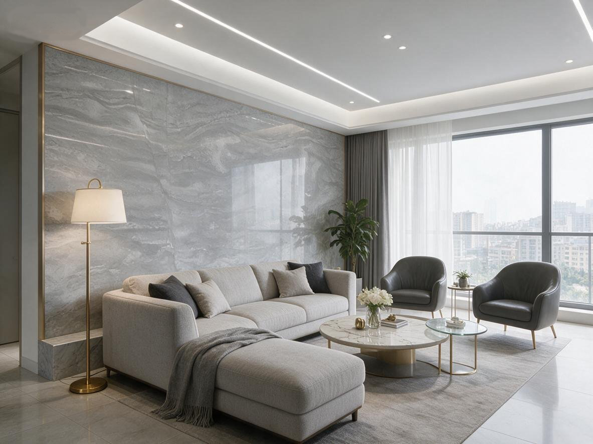 Italian Silver Grey Marble Slab