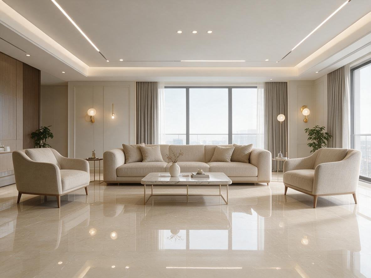Lunar Cream Beige Marble Slab