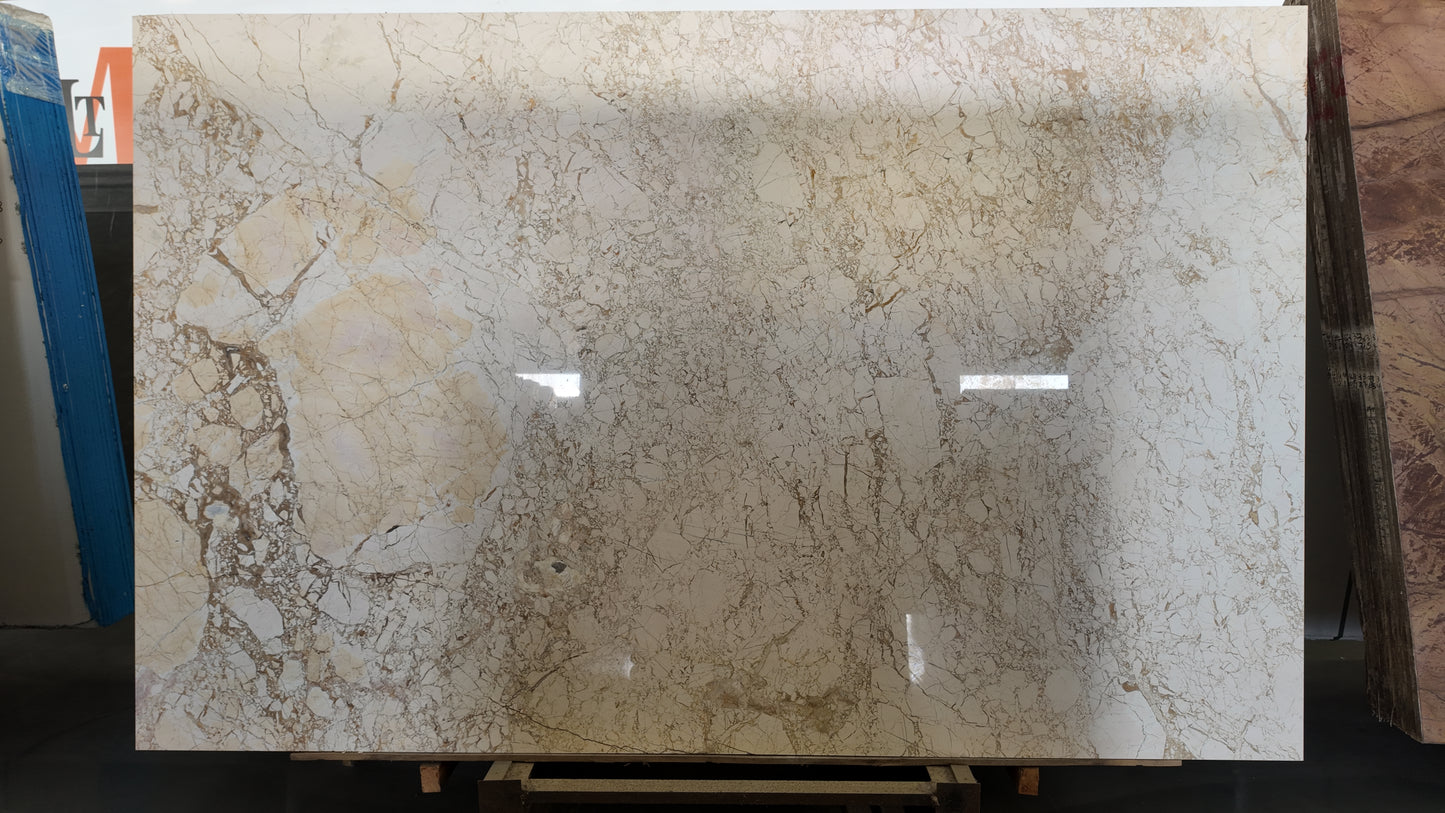Amber Crackle Marble Slab