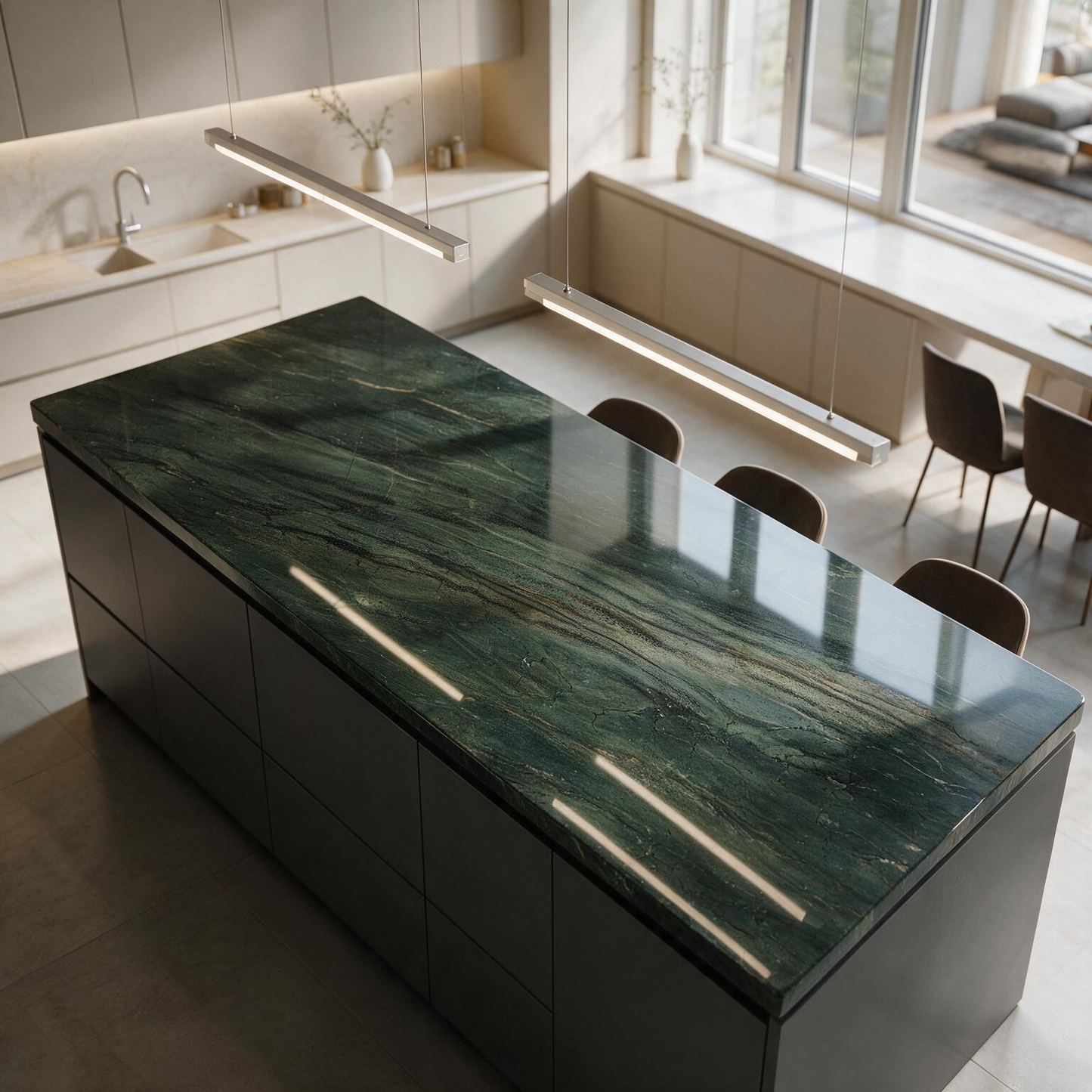 Peacock Green Marble Slab