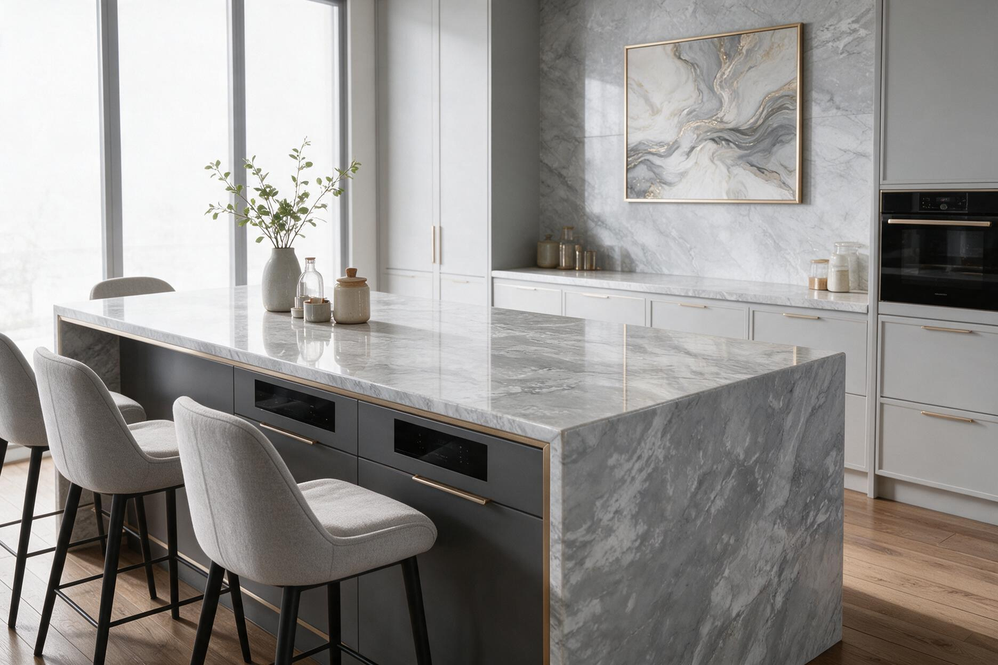 Italian Silver Grey Marble Slab