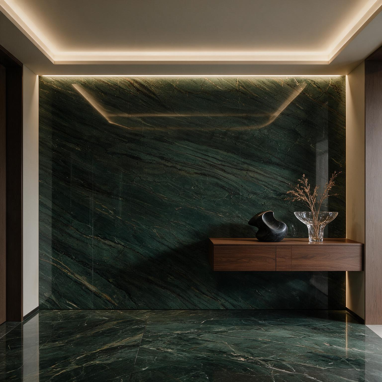 Peacock Green Marble Slab